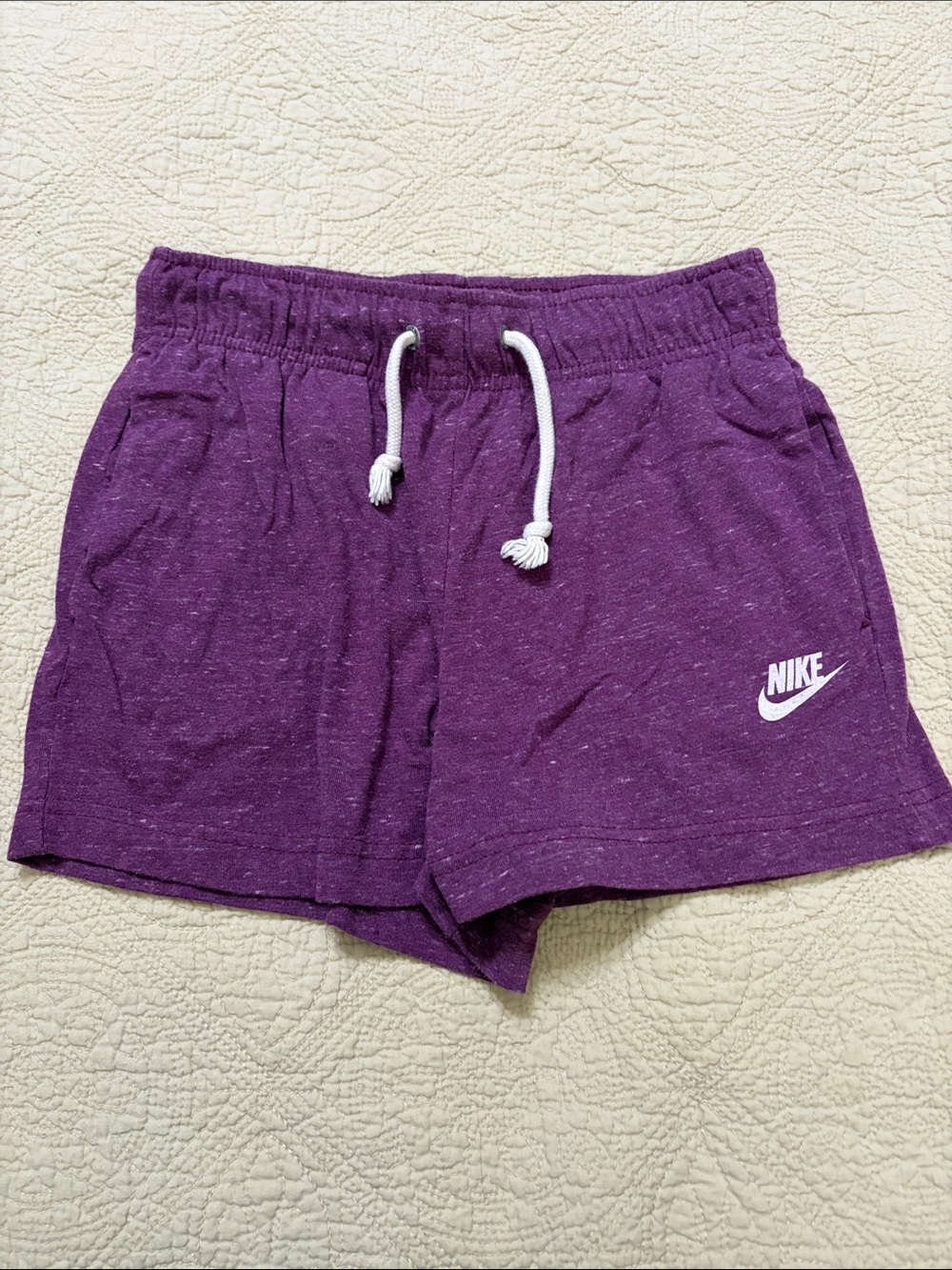 Nike Women's Purple Cotton Drawstring Shorts (XS)